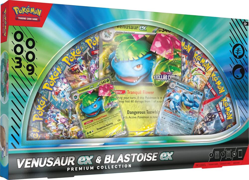 Venusaur ex & Blastoise ex Premium Collection sealed Pokémon TCG product
