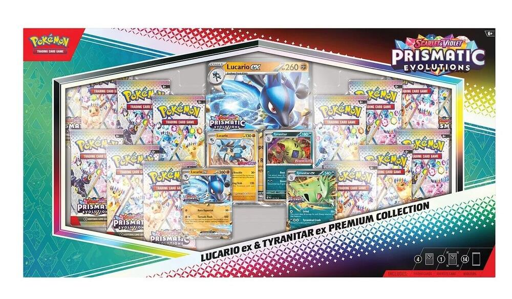 Prismatic Evolutions Lucario ex & Tyranitar ex Premium Collection (Sam's Club) sealed Pokémon TCG product