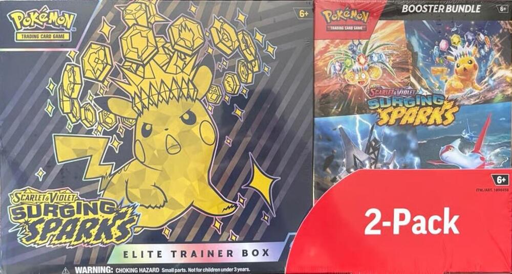 Costco Pokemon Surging Sparks 2-Pack Trainer Box and Booster Bundle sealed Pokémon TCG product