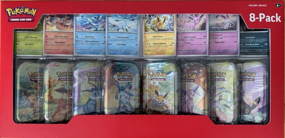 Costco Prismatic Evolutions 8-Pack Mini Tins sealed Pokémon TCG product