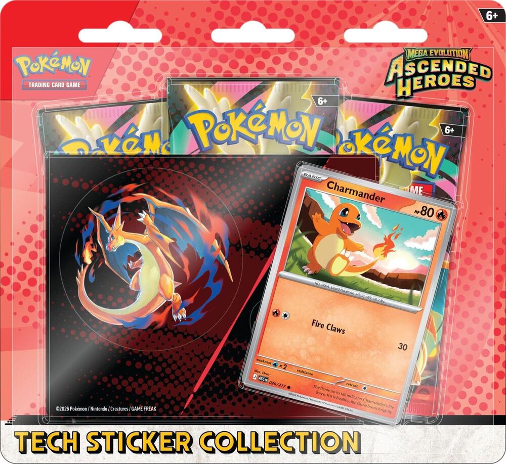 Mega Evolution: Ascended Heroes Tech Sticker Collection - Charmander sealed Pokémon TCG product