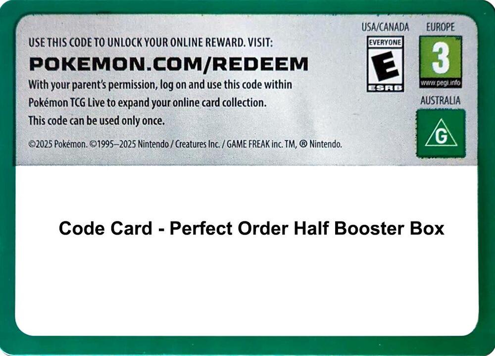 Code Card - Perfect Order Booster Box sealed Pokémon TCG product