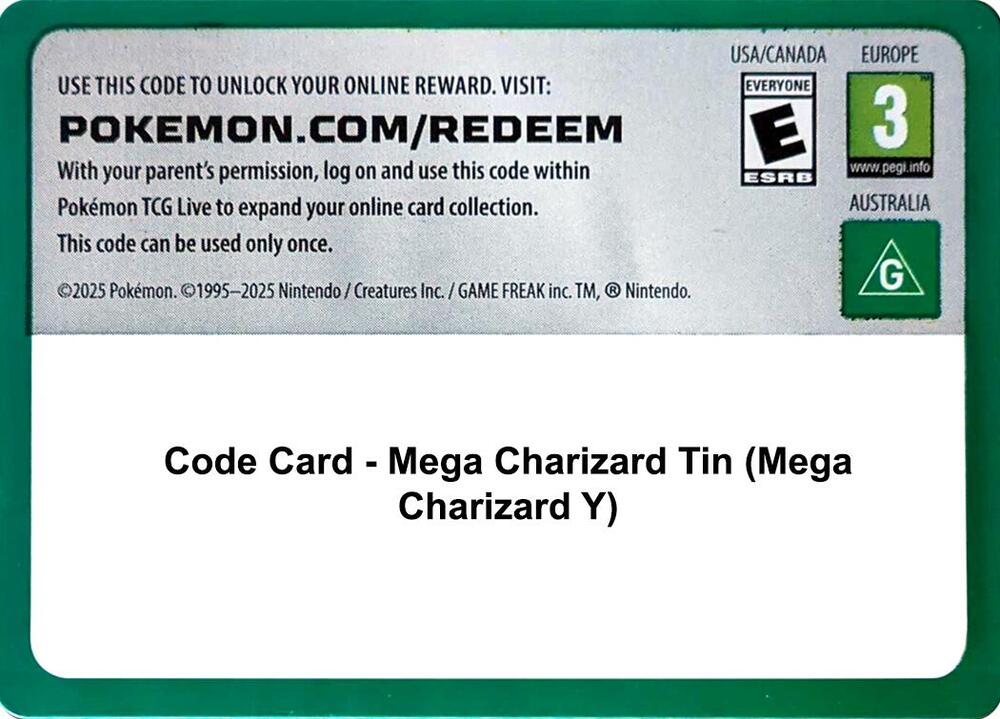 Code Card - Mega Charizard Tin (Mega Charizard Y) sealed Pokémon TCG product