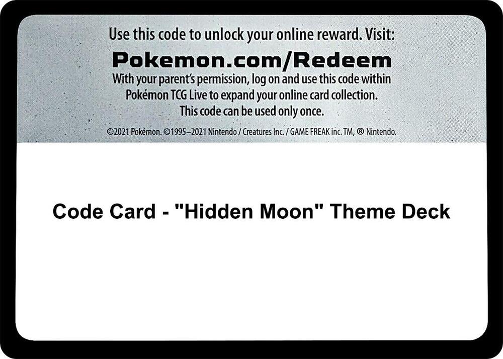 Code Card - "Hidden Moon" Theme Deck sealed Pokémon TCG product
