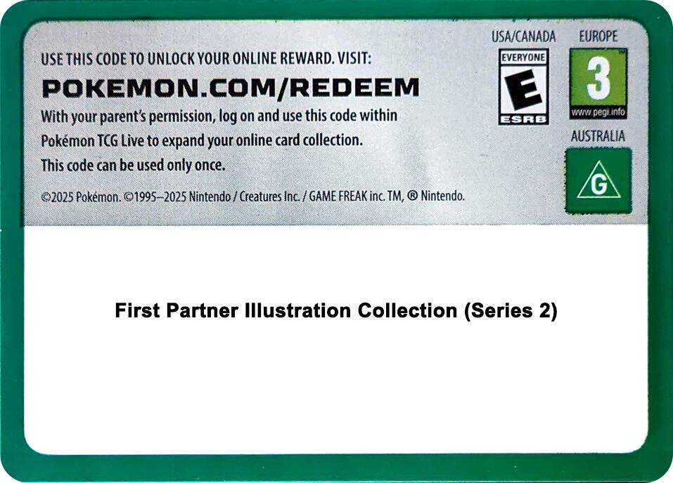 Code Card - First Partner Illustration Collection (Series 2) sealed Pokémon TCG product