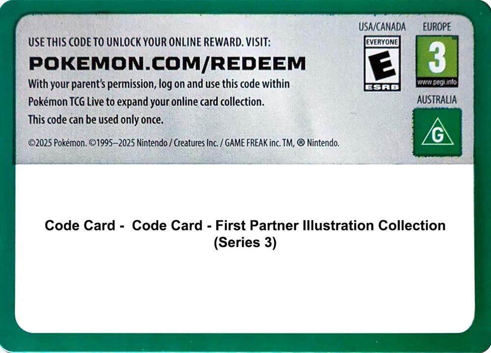 Code Card - First Partner Illustration Collection (Series 3) sealed Pokémon TCG product