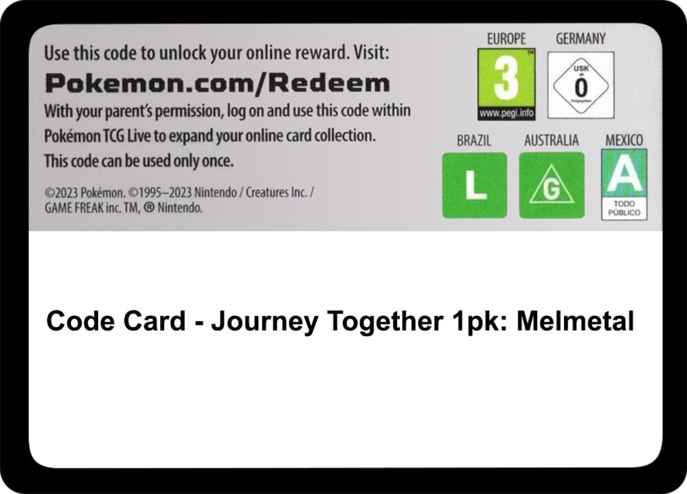 Code Card - Journey Together 1pk: Melmetal sealed Pokémon TCG product