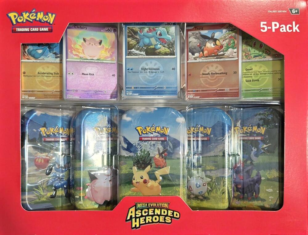 Costco Ascended Heroes Mini Tins 5-Pack sealed Pokémon TCG product